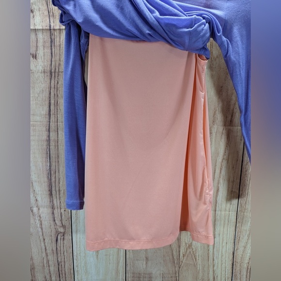 New Vince Sheer Top 3/4 Sleeve Soft Lilac Sugar Plum 2 PC Lyocell Layered Size S - Picture 9 of 10